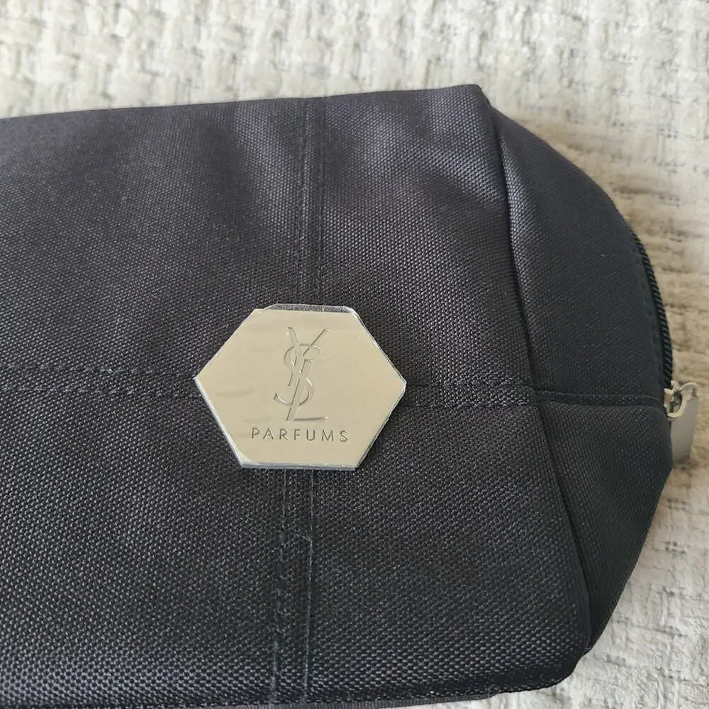 YSL Perfums Black Cosmetic Pouch Bag Travel Bag